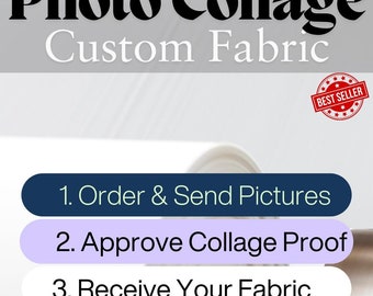 Make Your Own Fabric | Pictures on Fabric | Custom Photo Collage | Custom Photo Fabric | Personalized Fabric | Bride Denim Jacket Lining