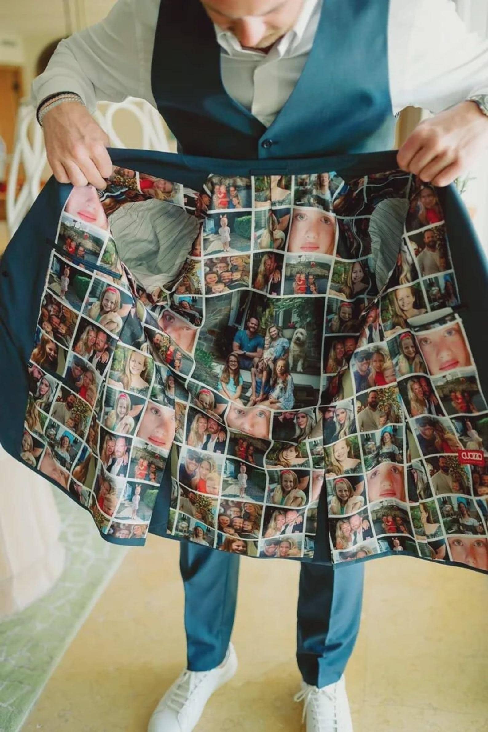 Custom Picture Collage Suit Lining | Custom Wedding Gift for Groom | Personalized Tuxedo Jacket Lining | Unique Fiance Husband Gift | Bride