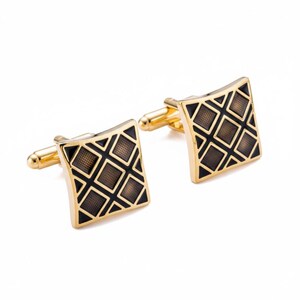 The Geometric Prestige Diamond Pattern Cufflinks