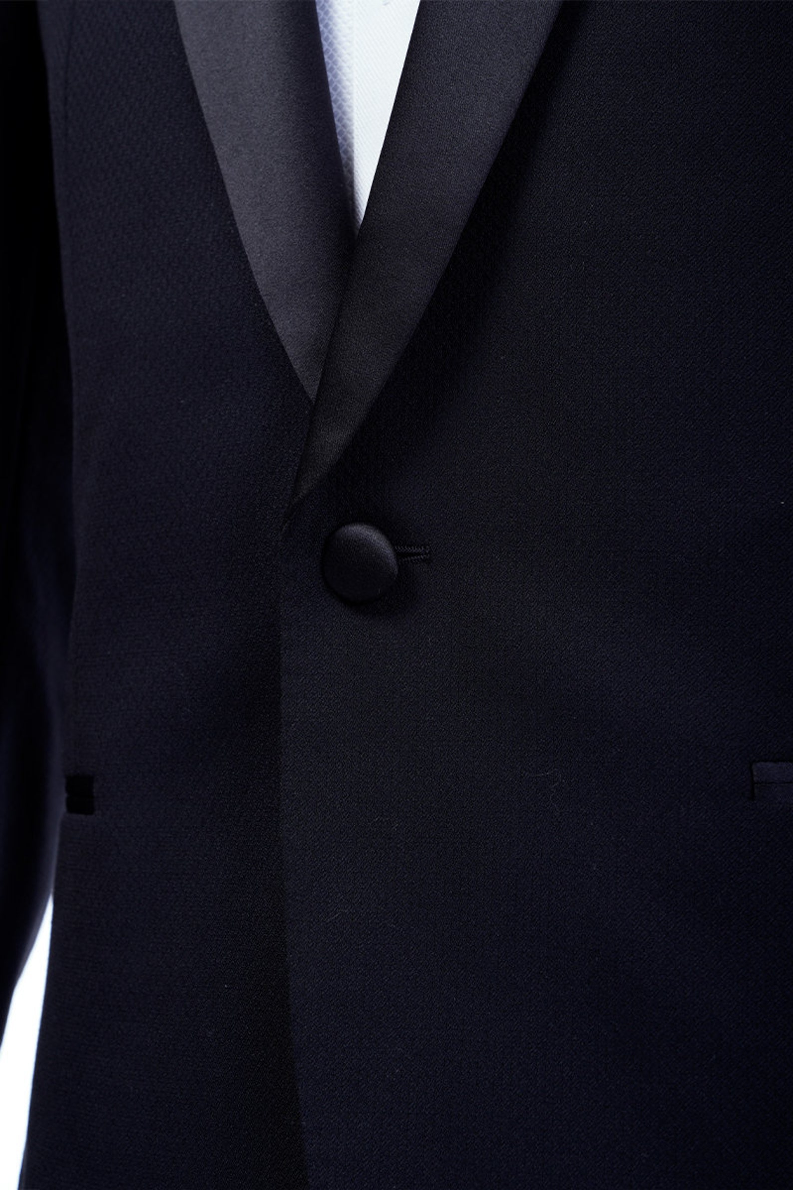Midnight Navy Blue Wedding Tuxedo With Satin Framed Lapel
