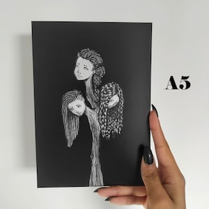 In my minds - A5 print | three-headed tree, melancholic art print | Heavy Shadows