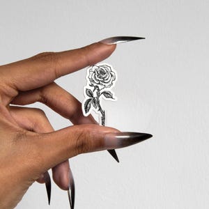 Undying rose - glossy and waterproof Vinyl sticker - sketchy look small sticker | Heavy Shadows
