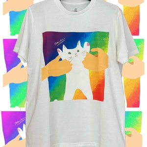 Combo Artworks [Pride Cat-lover & SWAT] Polar-PremiumCotton RECYCLED T-Shirt with design concept: ‘wearable artwork and sustainable fashion’