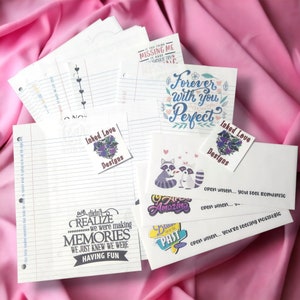 May include: A set of six blank cards with colorful designs and text. The cards have the text "Forever with you Perfect", "We didn't realize we were making memories we just knew we were having fun", "Open when... you feel romantic", "Open when... you're feeling nostalgic", "Amazing", and "Dream with the past".
