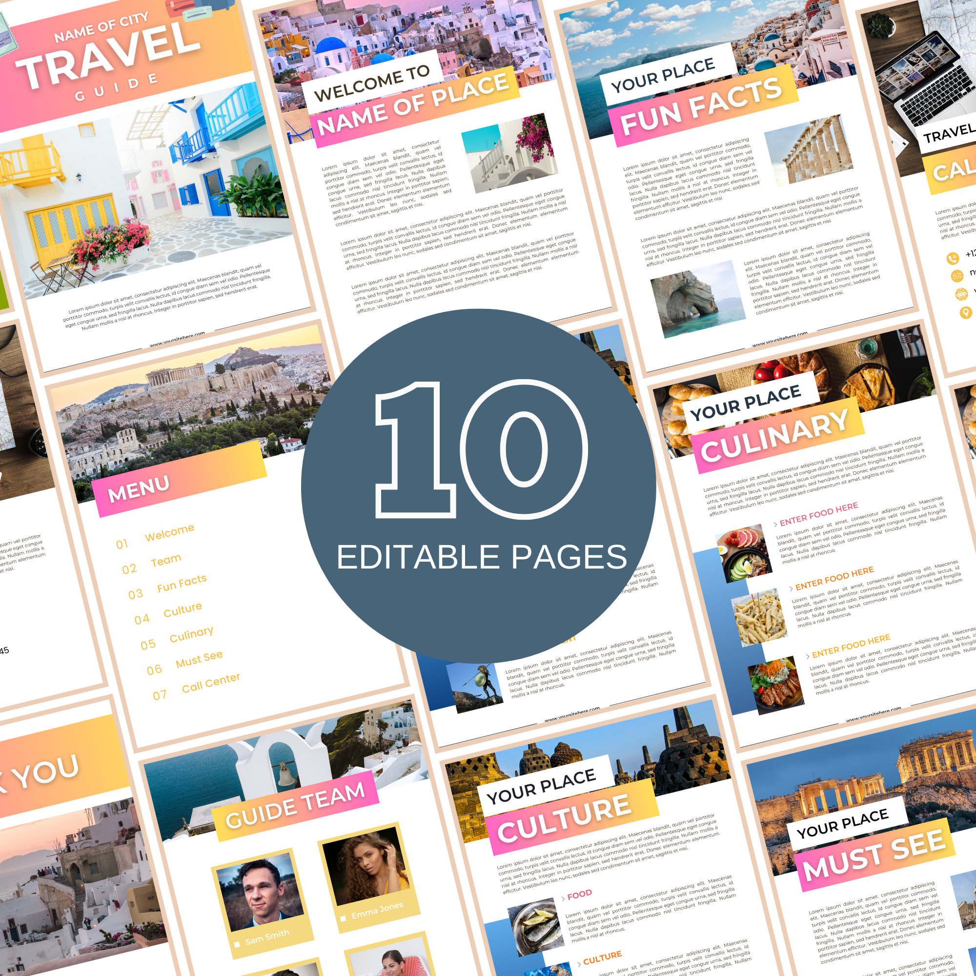 Canva Travel Guide Ebook Template | Destination and City Guide Workbook ...