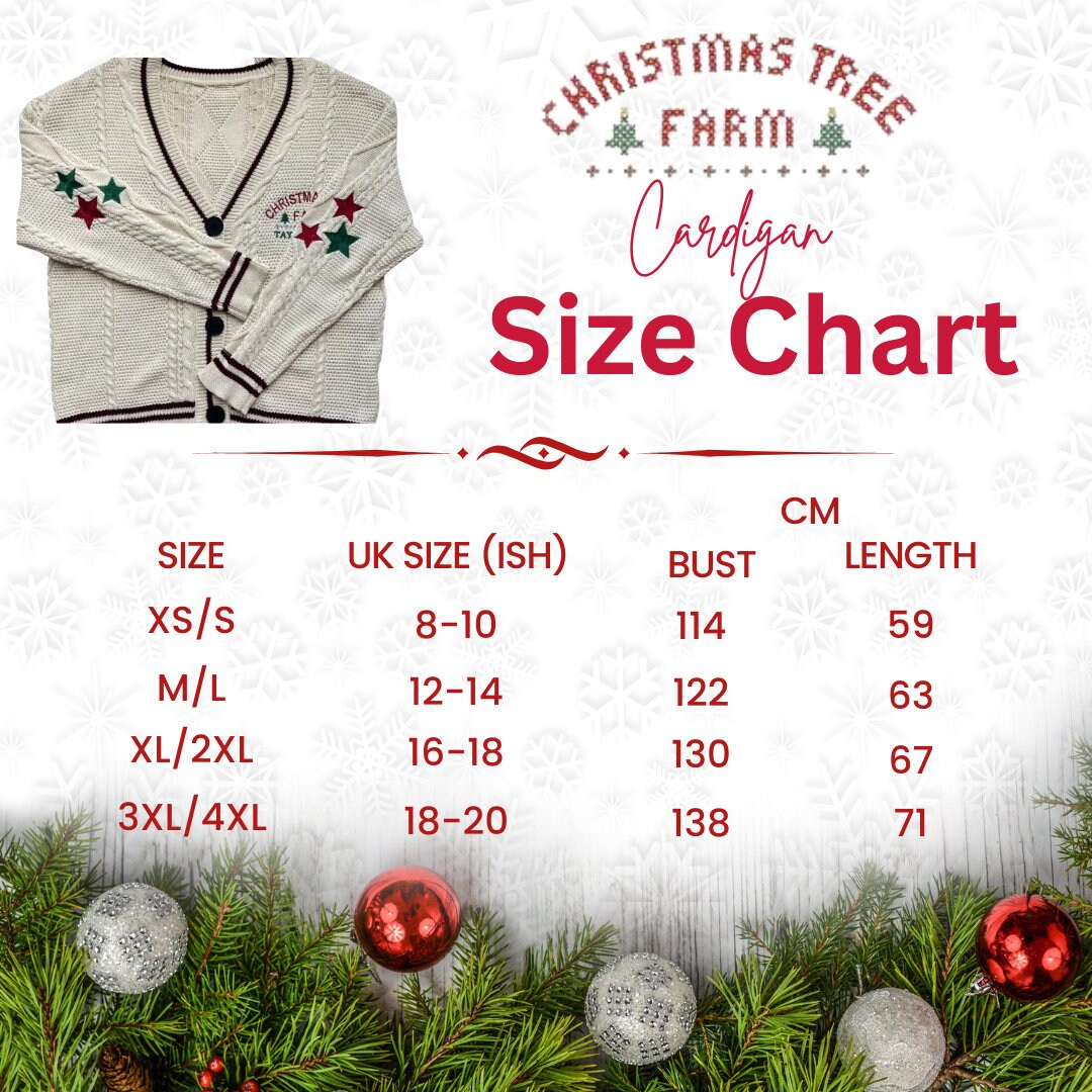 Christmas Tree Farm Cardigan Eras Tours Outfit Embroidered Merch Swiftie Gift Oversized Gifts for Her Swiftmas CTF Taylor Necklace Etsy