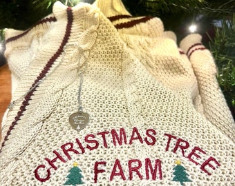 Christmas Tree Farm cardigan | eras tours outfit | Embroidered Merch Swiftie gift oversized | Gifts for her | swiftmas CTF taylor necklace