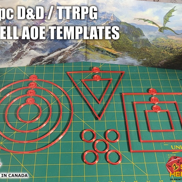 14pc D&D Spell AOE Templates and Status Effect Markers (Area of Effect) - by 1ShotHeroes