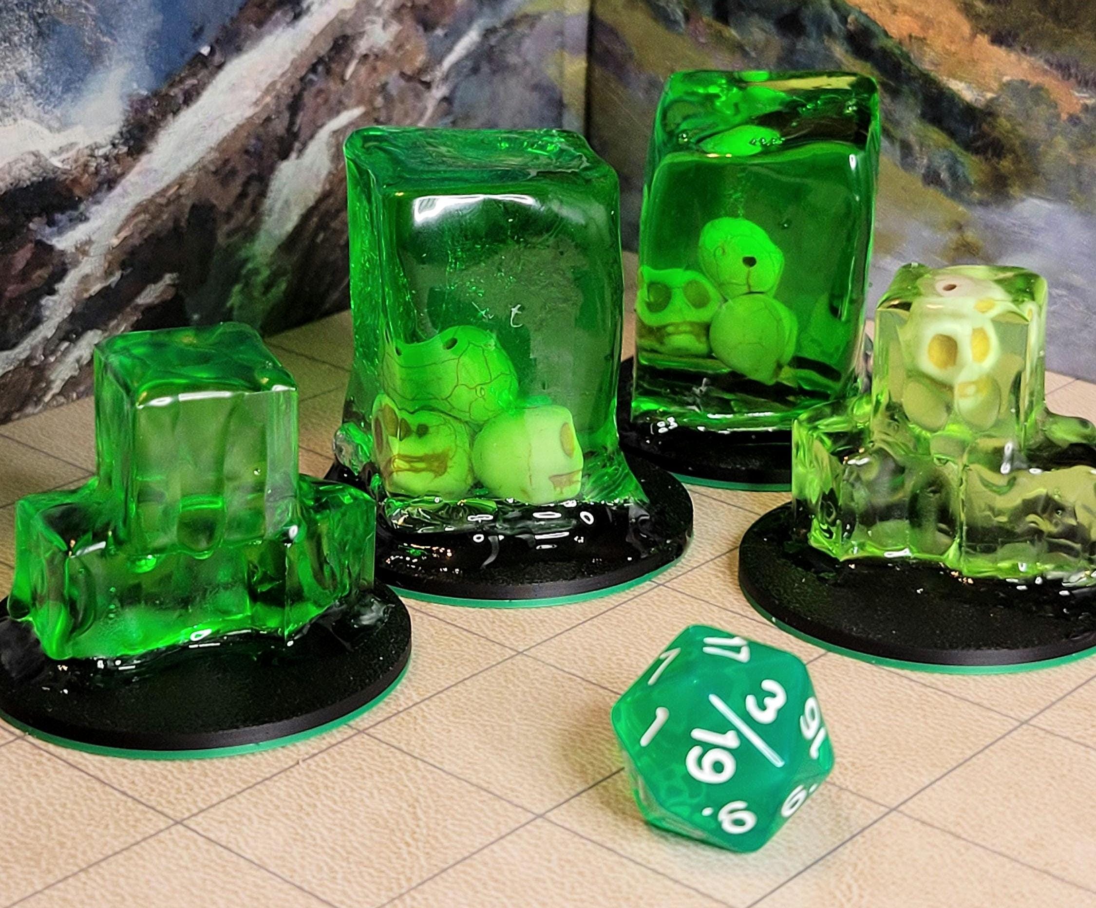Gelatinous Cube miniature for TTRPG (D&D / Pathfinder) - by 1ShotHeroes