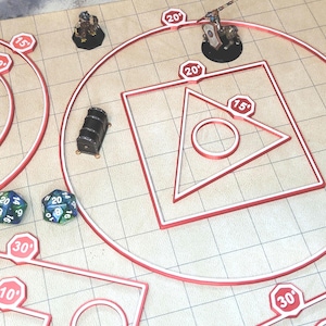 D&D Spell AOE Vorlagen: 14 Stück TTRPG Flächen für Wirkungsflächen