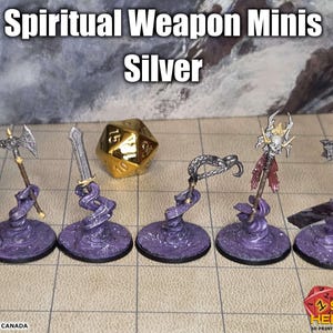 Various Spiritual Weapons for TTRPG (D&D / Pathfinder) Sword / Hammer / Axe / Flail / Staff - by 1ShotHeroes