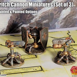 Eldritch Cannon Minis - Confezione da 3 - Lanciafiamme, Force Ballista e Protector V2