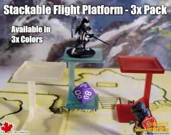 3x Pack TTRPG Stackable Flight Platform (D&D / Pathfinder)