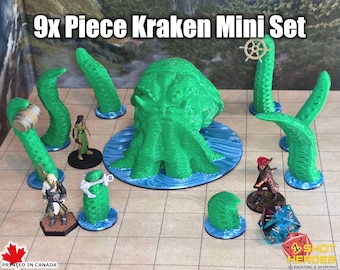 3D Printed Kraken Miniature: D&D, TTRPG Boss Battle - Resin or Filament