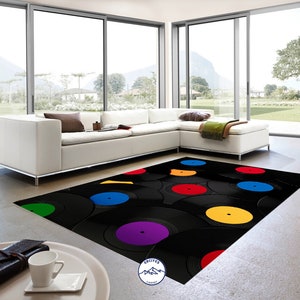 Gramophone Rug, Record Rug, Room Rug, Art Rug, Style Rug, Digital Rug, Abstract Rug, Living Room Rug, Modern Rug, Popular Rug, Printed Rug