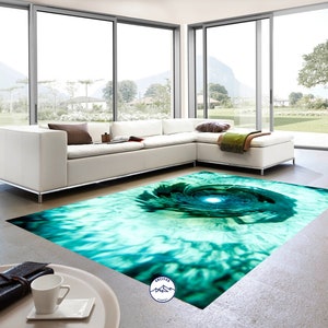 Vortex Rug, Green Rug, Room Rug, Art Rug, Style Rug, Digital Rug, Abstract Rug, Living Room Rug, Modern Rug, Popular Rug, Printed Rug