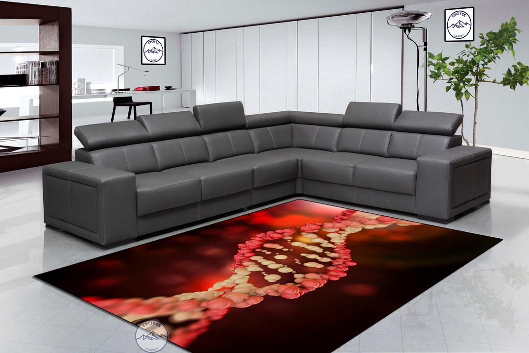 Biology Rug Design DNA Spiral Rug: Modern Biology Pattern, Living Room Decor - Etsy