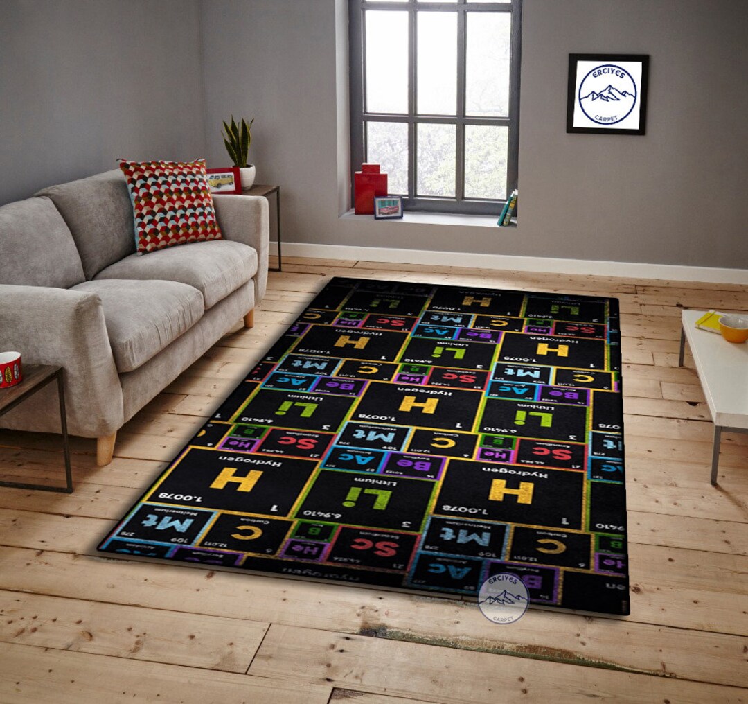 Periodic Table Rug: Modern Chemistry Style Printed Rug - Etsy