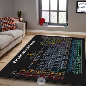 Periodic Table Rug, Stinks Decor, Science Decor, Chemical Decor, Student Decor, Teacher Decor, School Decor, Lab Decor, Periodic Table Gift