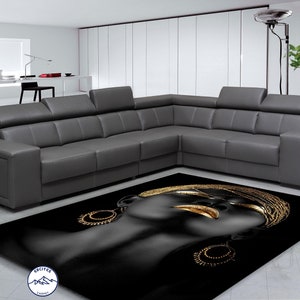 Black Women Rug, Women Rug, Black Rug, Art Rug, Hd Rug, Digital Rug, Abstract Rug, Living Room Rug, Modern Rug, Popular Rug, Printed Rug