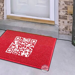Red Mat, Qr Doormat Rug, Qr Doormat, Qr Mat, Qr Code Mat, Qr Code Doormat, Personalized Doormat, Qr Rug, Style Doormat, Printed Doormat
