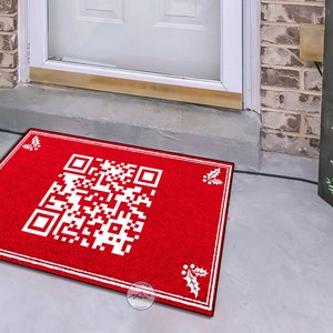 Red Mat, Qr Doormat Rug, Qr Doormat, Qr Mat, Qr Code Mat, Qr Code Doormat, Personalized Doormat, Qr Rug, Style Doormat, Printed Doormat