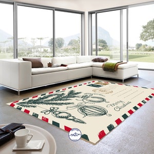 Postkartenteppich, Weihnachtsteppich, Raumteppich, Kunstteppich, Stilteppich, Digitalteppich, Abstrakter Teppich, Wohnzimmerteppich, Moderner Teppich
