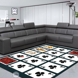 Alfombra de naipes, Alfombra de juego, Alfombra de la suerte, Alfombra de estilo, Alfombra digital, Alfombra de habitación, Alfombra de sala de estar, Alfombra moderna, Alfombra popular, Alfombra impresa