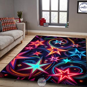 Arcade Star Rug: Washable Non-Slip Cotton Blend