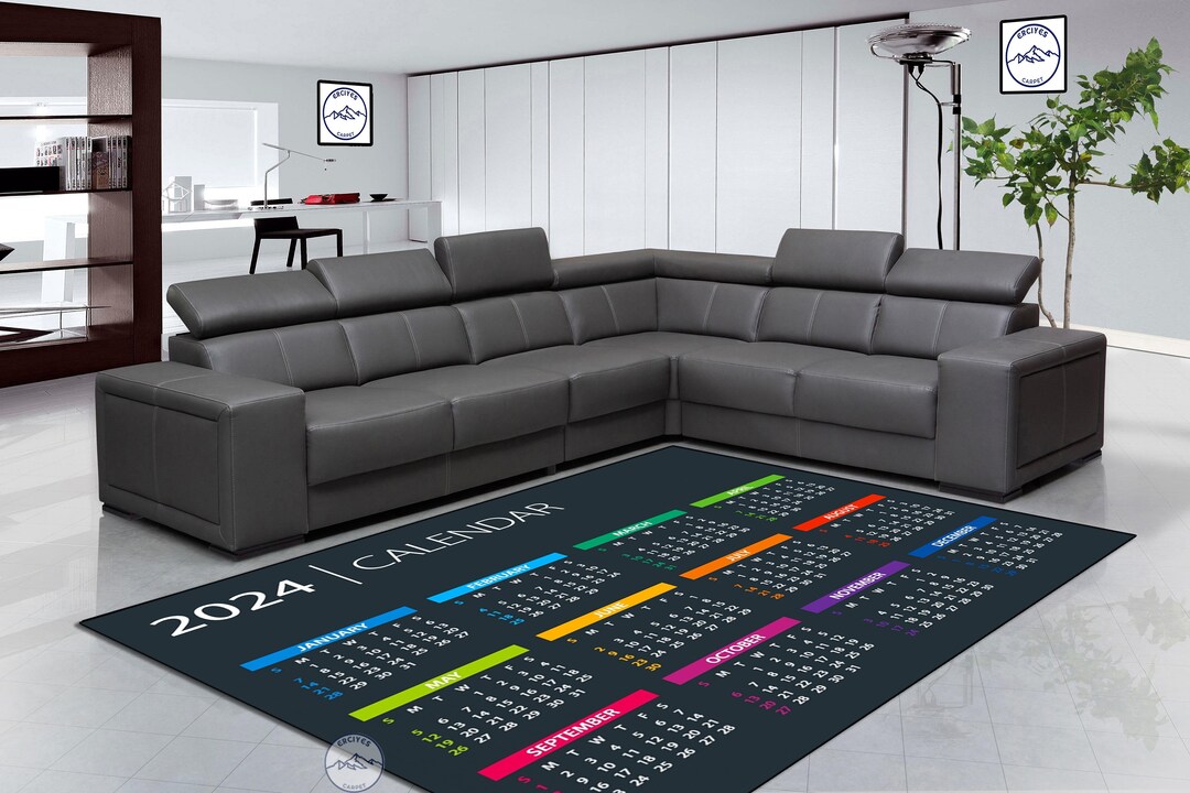 Calendar Rug, 2024 Rug, 2024 Calendar Rug, New Year Rug, Style Rug