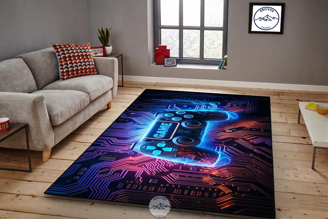Gaming Rug Rvt File Gaming Rug: Video Game Controller, Arcade Room Decor - Etsy
