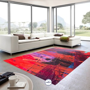 Red Rug, Canva Rug, Art Rug, Style Rug, Digital Rug, Abstract Rug, Room Rug, Living Room Rug, Modern Rug, Popular Rug, Printed Rug