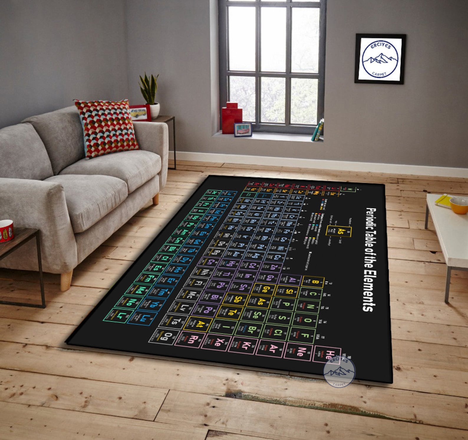 Periodic Table Rug, Chemical Rug, Educational Rug, Science Rug, Room Rug, Living Room Rug, Child