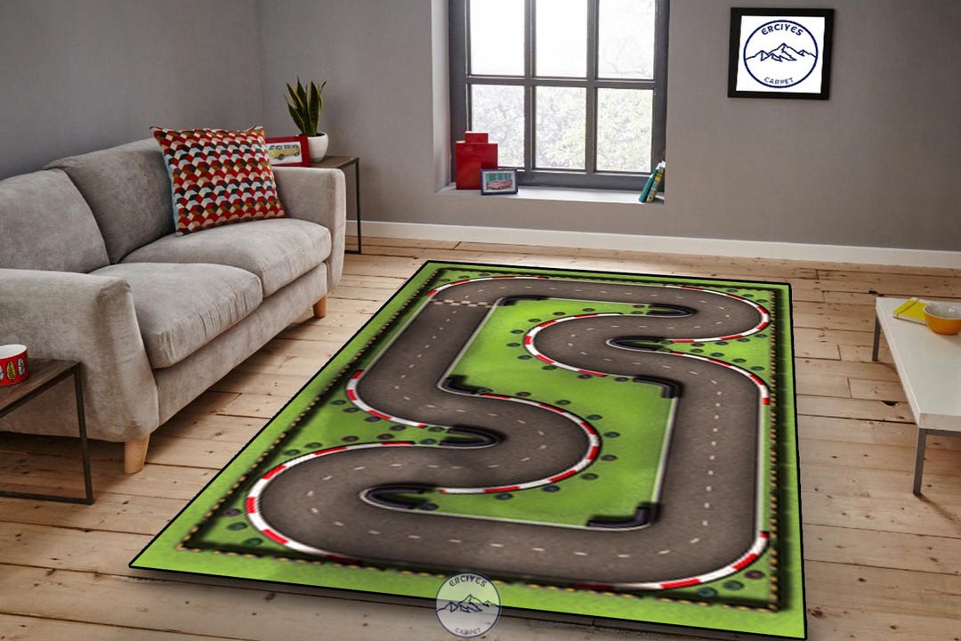 Race Track Rug: F1 Car Game Mat, Kid's Room Decor - Etsy