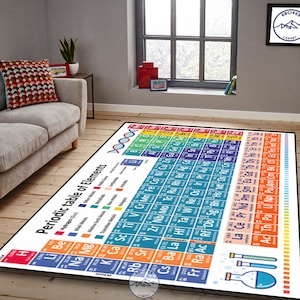 Periodic Table Rug, Stinks Decor, Science Decor, Chemical Decor, Student Decor, Teacher Decor, School Decor, Lab Decor, Periodic Table Gift