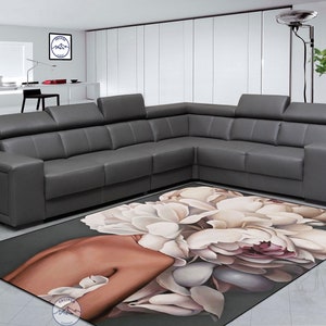 Human Flower Rug, Art Rug, Style Rug, Digital Rug, Abstract Rug, Room Rug, Living Room Rug, Modern Rug, Popular Rug, Printed Rug