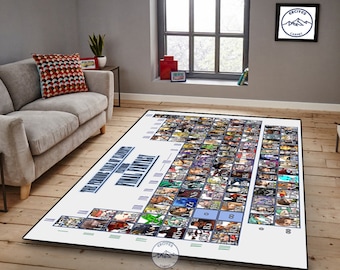 Final Fantasy Periodic Table Rug: Modern Gamer Room Decor