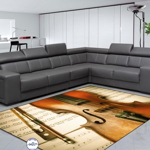 Violin Rug: Music Room Decor, Abstract Art