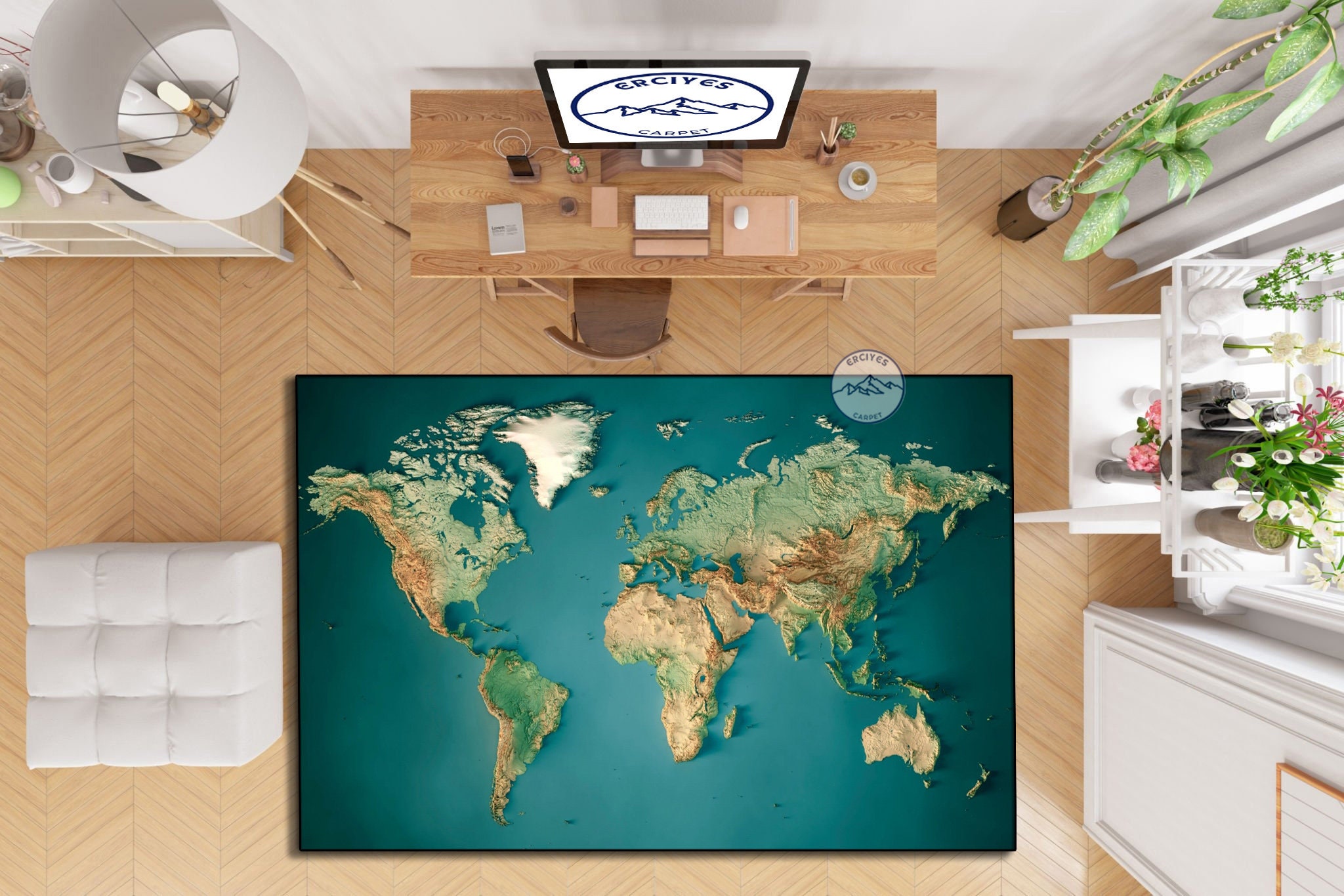 World Map Rug, World Rug, Map Rug, Art Rug, Style Rug, Digital Rug, Abstract Rug, Living Room