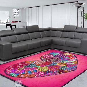 Heart Rug, Valentine&#39;s day gift, Valentine&#39;s Day Rug, Love Rug, Style Rug, Digital Rug, Living Room Rug, Modern Rug, Popular Rug, Gift Rug
