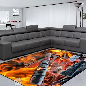 Embers Rug, Ember Rug, Cinders Rug, Barbecue Rug, Fire Rug, Fireplace Rug, Room Rug, Kitchen Rug, Popular Rug, Gift Rug, Home Decor Rug