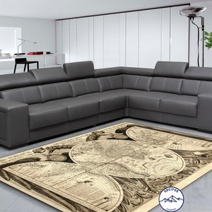 Weltkarte, Gold Teppich, Atlas Teppich, Kunst Teppich, Hd Teppich, Digital Teppich, Abstrakter Teppich Wohnzimmer Teppich