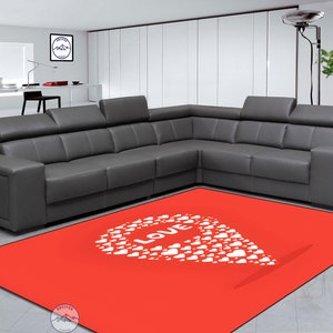 Love Location Rug, Gift Rug, Valentine&#39;s Day Rug, Love Rug, Style Rug, Digital Rug, Living Room Rug, Modern Rug, Popular Rug, Printed Rug