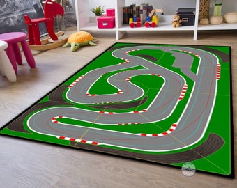 Race Track Rug: Kids Room Speedway Carpet
