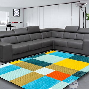 Colorful Bricks Area Rug: Modern Abstract Art Rug