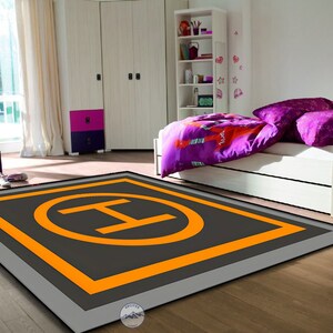 Helipad Rug, Helipad Symbol Rug, Helicopter Landing Pad Rug, Style Rug ...