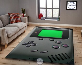 Retro Handheld Gaming Rug, Pixel Art Arcade Carpet, Classic 8-bit ...