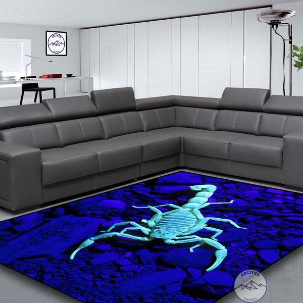 Scorpion Rug, Ultraviolet Rug, UV Rug, Gift Rug, Style Rug, Digital Rug, Room Rug, Living Room Rug, Modern Rug, Popular Rug, Printed Rug