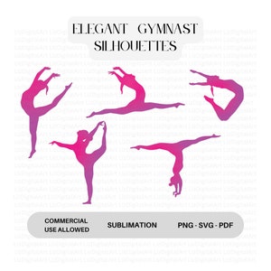 Gimnasia svg, gimnasta svg, danza svg, bailarina svg, gimnasia png, gimnasia clip art, silueta de gimnasta svg, paquete de gimnasia