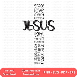 Cross SVG, Christian cross, faith cross, cross png, Jesus svg, Christmas svg, Catholic svg, waymaker svg, Easter svg, cross clip art, png